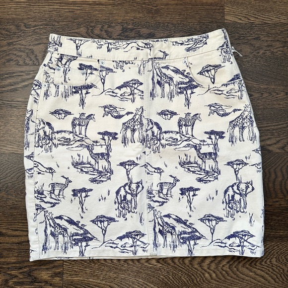 Flirtatious Attitude Animal Print Stretch Denim Mini Pencil Skirt
